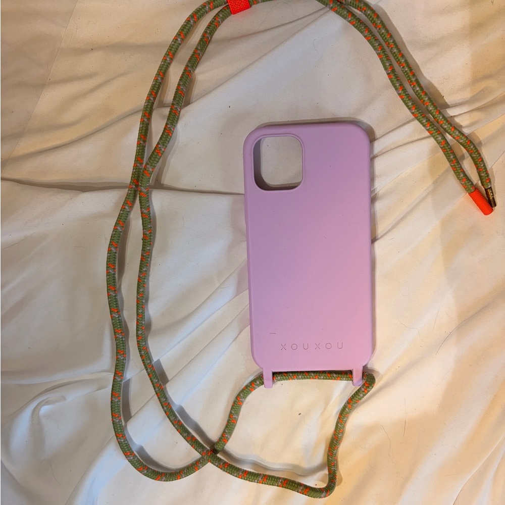 XOUXOU iPhone 12 Case with Crossbody Strap - lavender